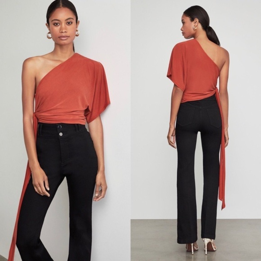 BCBGMAXAZRIA Rustic Wrap Front One Shoulder Body Suit in size Small | NWT